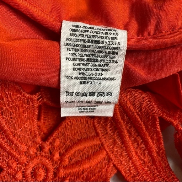 Saylor x Free People Erin Coral Red Lace Strapless Dress Size: Small - Picture 12 of 14